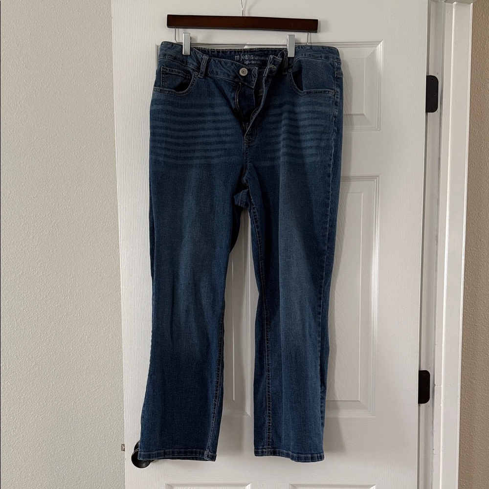 Maurices Dark Blue Straight Leg Jeans (short)